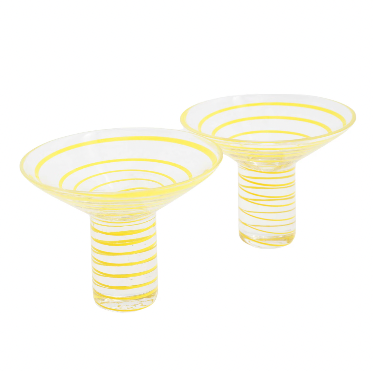 Pair of Yellow Swirl Glasses, 1980s